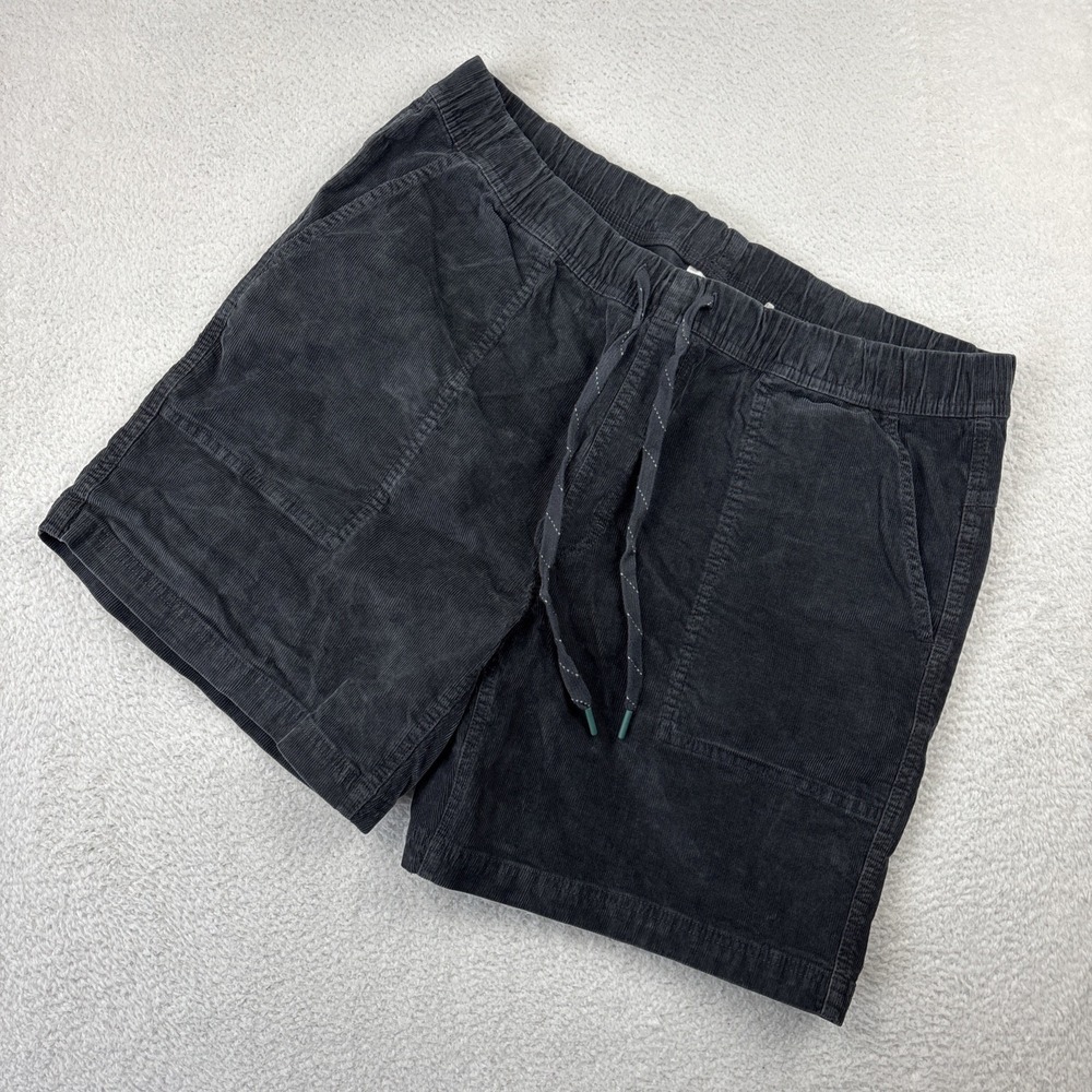 ALPINE DESIGN Mens Corduroy Shorts Size XL 7" Dark Gray Pull-On Cords Drawstring